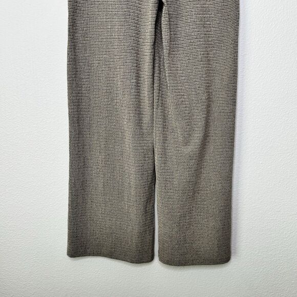 ZARA Wide Leg Knit Pants Size Medium Beige Blogger Fav Sweater Trouser Pull On - Picture 7 of 10